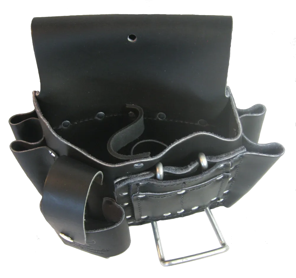 100% Leather Drywall Tool Pouch with Cell Pocket - Drywall / All-Trades DP-37A