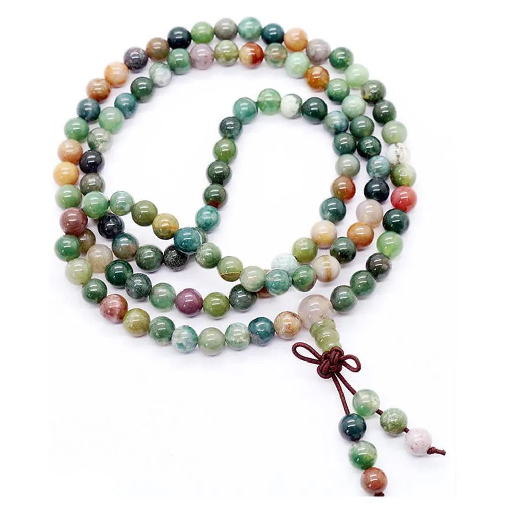 108 Prayer Tibetan Buddhist Mala Necklace Buddhism Beads Meditation Necklace