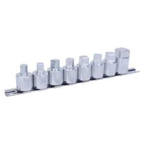 4118MR - King Tony Socket Set 8Pc 1/2'' Dr. Square 8-19mm On A Rail