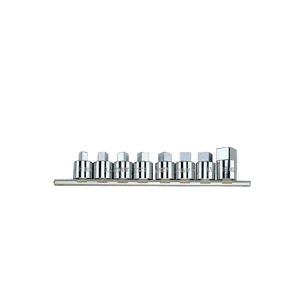 4118MR - King Tony Socket Set 8Pc 1/2'' Dr. Square 8-19mm On A Rail
