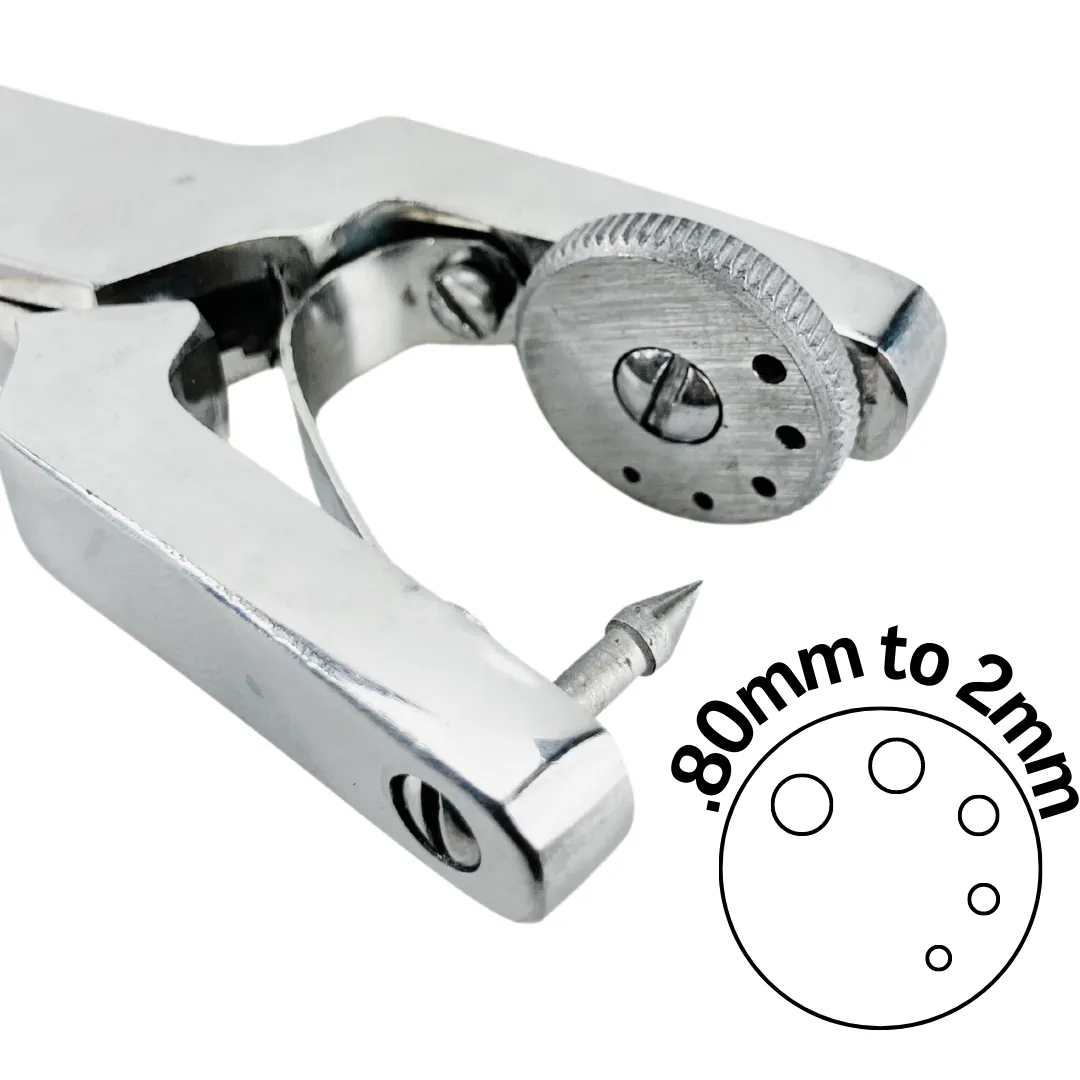 6.25" Hole Punch For Leather And Other Fabrics With Dial-A-Size Feature And Sharp Needle  - S8-17501