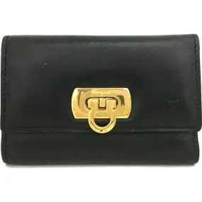 776122AD (#1) Salvatore Ferragamo Key Case Gancini 6 Ring Black Leather
