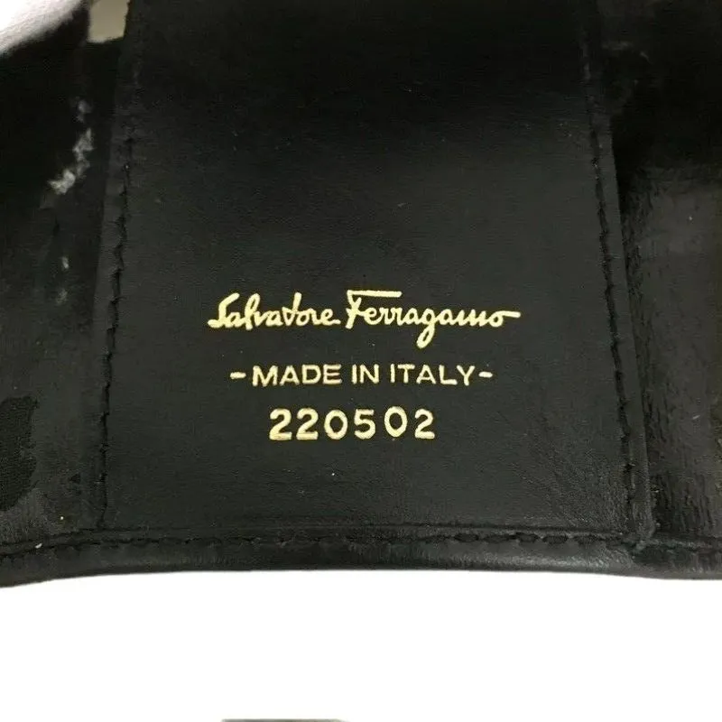 776122AD (#1) Salvatore Ferragamo Key Case Gancini 6 Ring Black Leather
