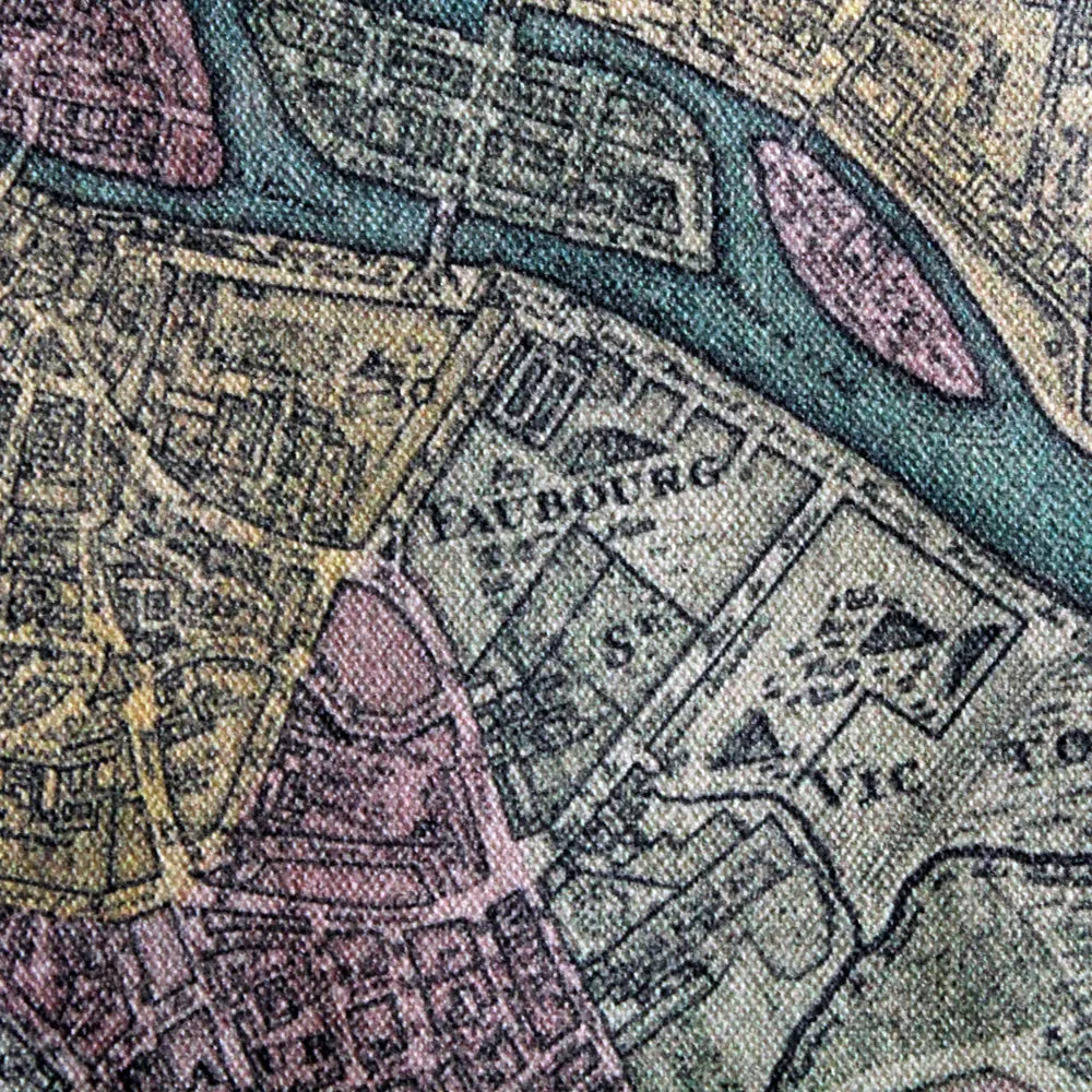 Antique Paris Map print clutch bag