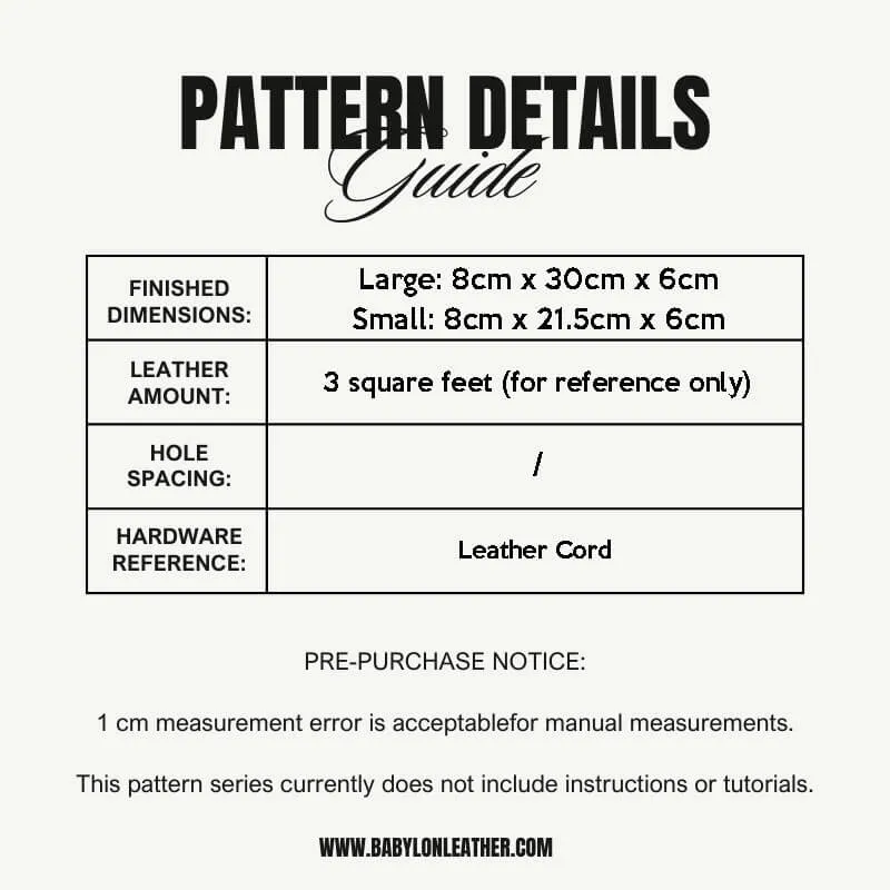 BABYLON™ Leather Cosmetic Tool Bag Making Pattern AAB-393
