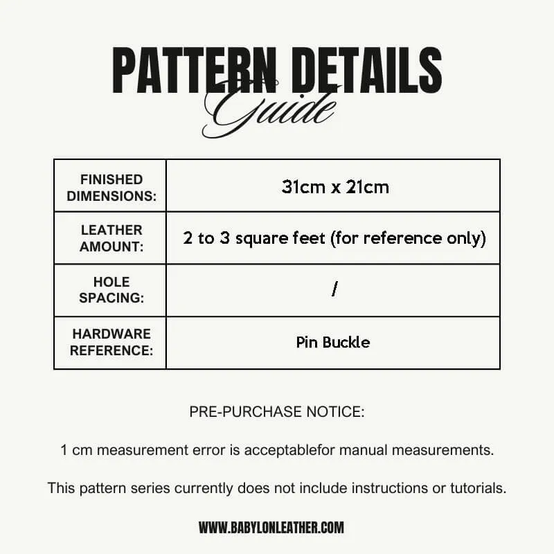 BABYLON™ Leather Tool Bag Making Pattern AAB-269