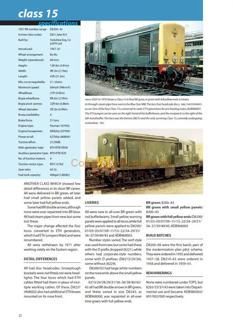 British Rail Main Line Locomotives Specification Guide