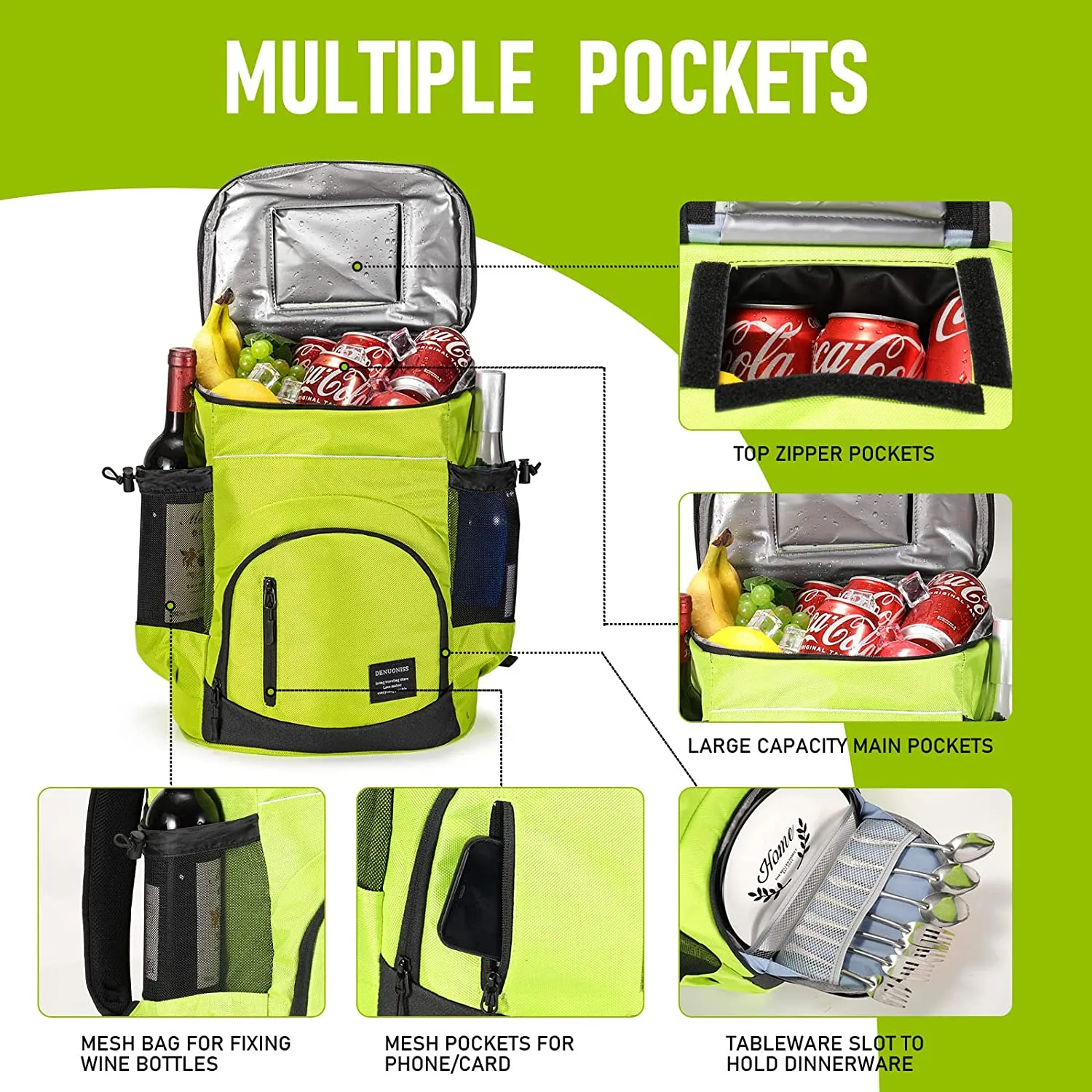 Cooler Backpack-30 Cans Insulated Bag Cooler Leakproof,Collapsible Soft Waterproof Backpack Cooler for Camping/Travel/Beach