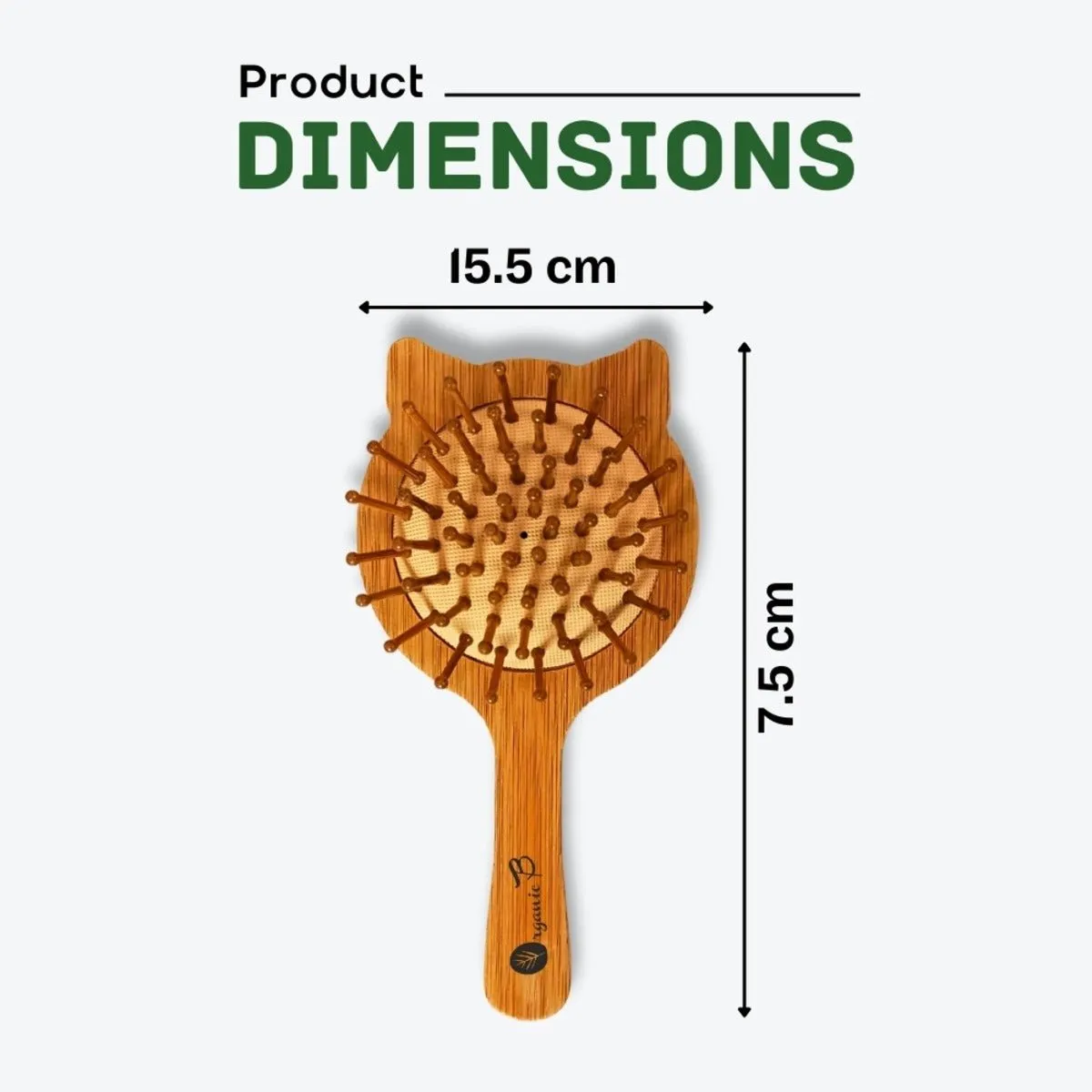 Cute Cat Bamboo Hairbrush for Kids