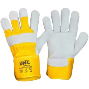 Dnc Workwear Yellow Grey  Leather Glove Gr - 25