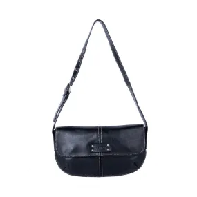 Esprit Flap Clutches Leather Black Colour For Women