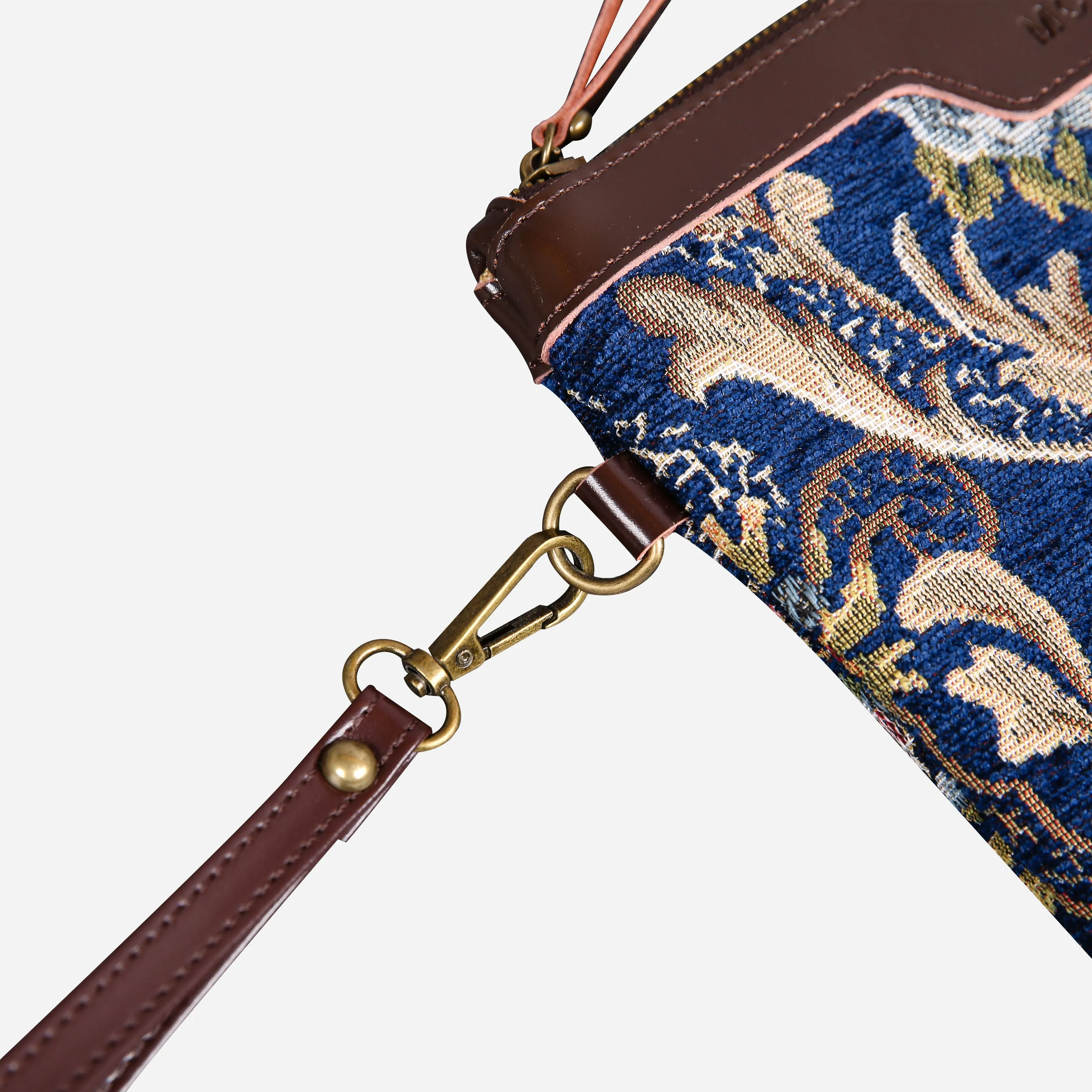 Floral Blue Wristlet Clutch