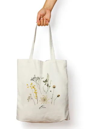 Hand Pressed Flora Tote Bag