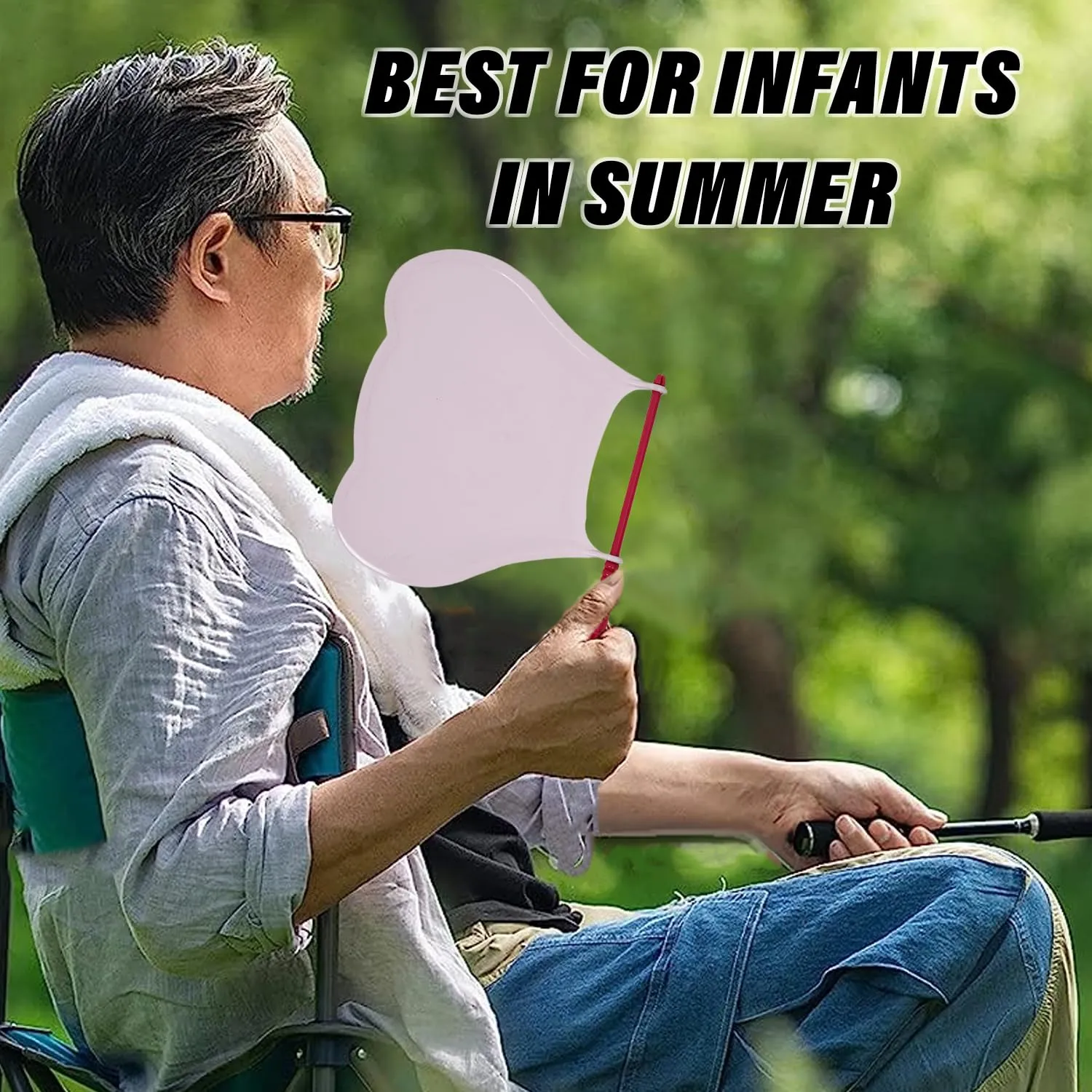 Heart Home Hand Fan | Plastic Hath Pankha | Hand Fan for Summer | Beejna for Natural Air | Caty Fan | Useful for Travel | Hand Fan for Cool Air | Pink
