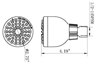High Pressure Shower Head 3 in, Anti-clog Fixed Showerhead Chrome