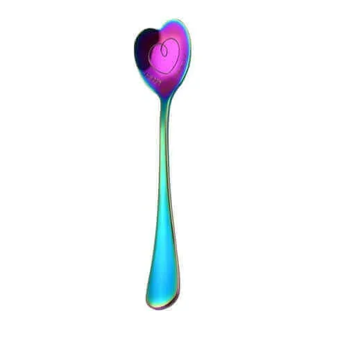 ISHOWTIENDA Colorful Heart Shape Spoon 401