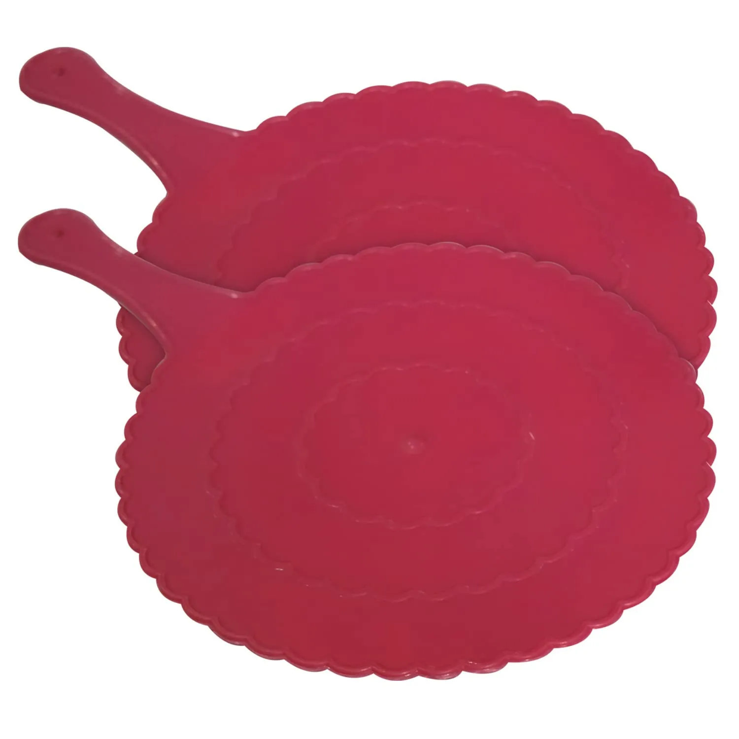 Kuber Industries Plastic Lightweight Handfan|Hath Pankha|Beejna for Natural Cooling Air Home Decor and Travel Useful, Pack of 2 (Red)