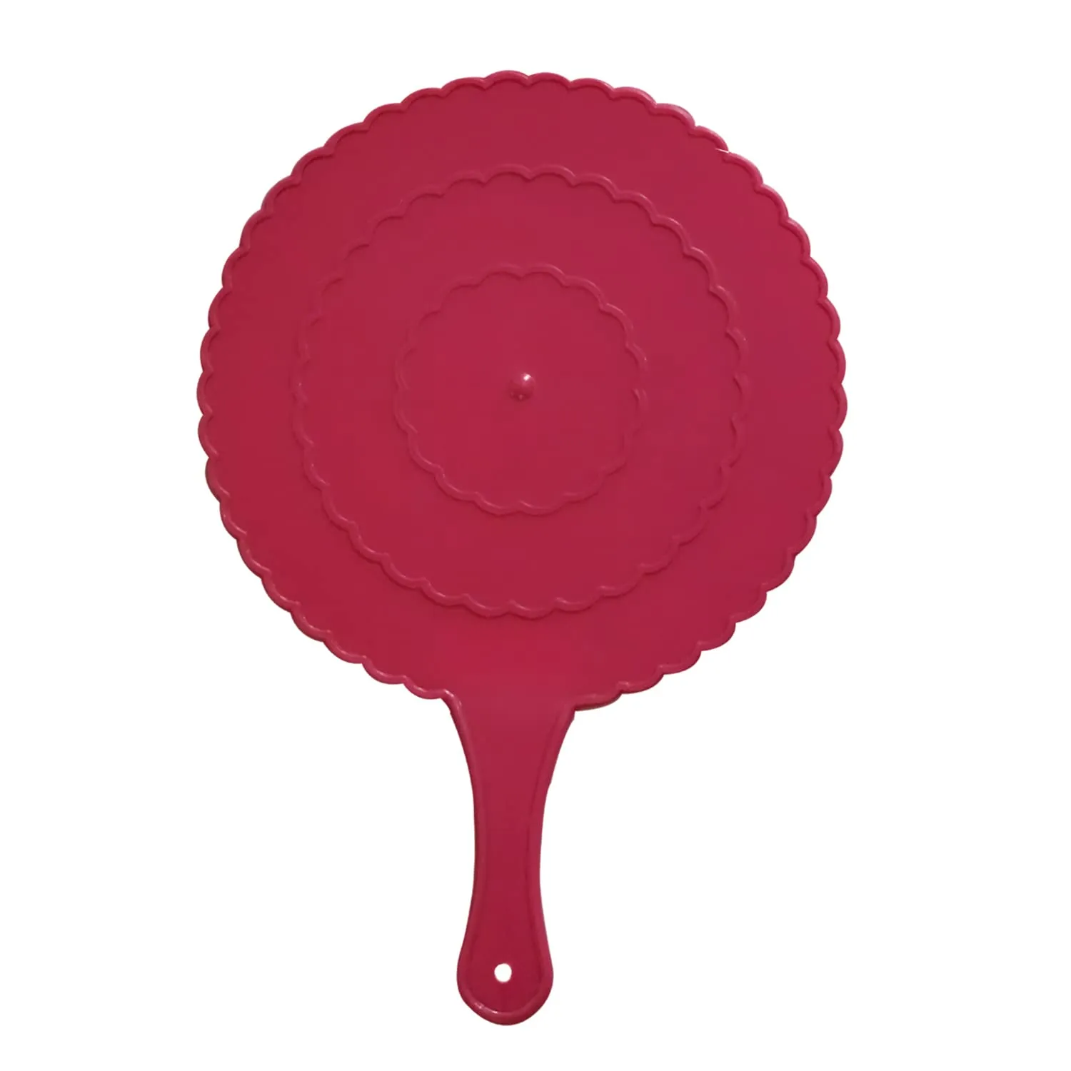 Kuber Industries Plastic Lightweight Handfan|Hath Pankha|Beejna for Natural Cooling Air Home Decor and Travel Useful, Pack of 2 (Red)