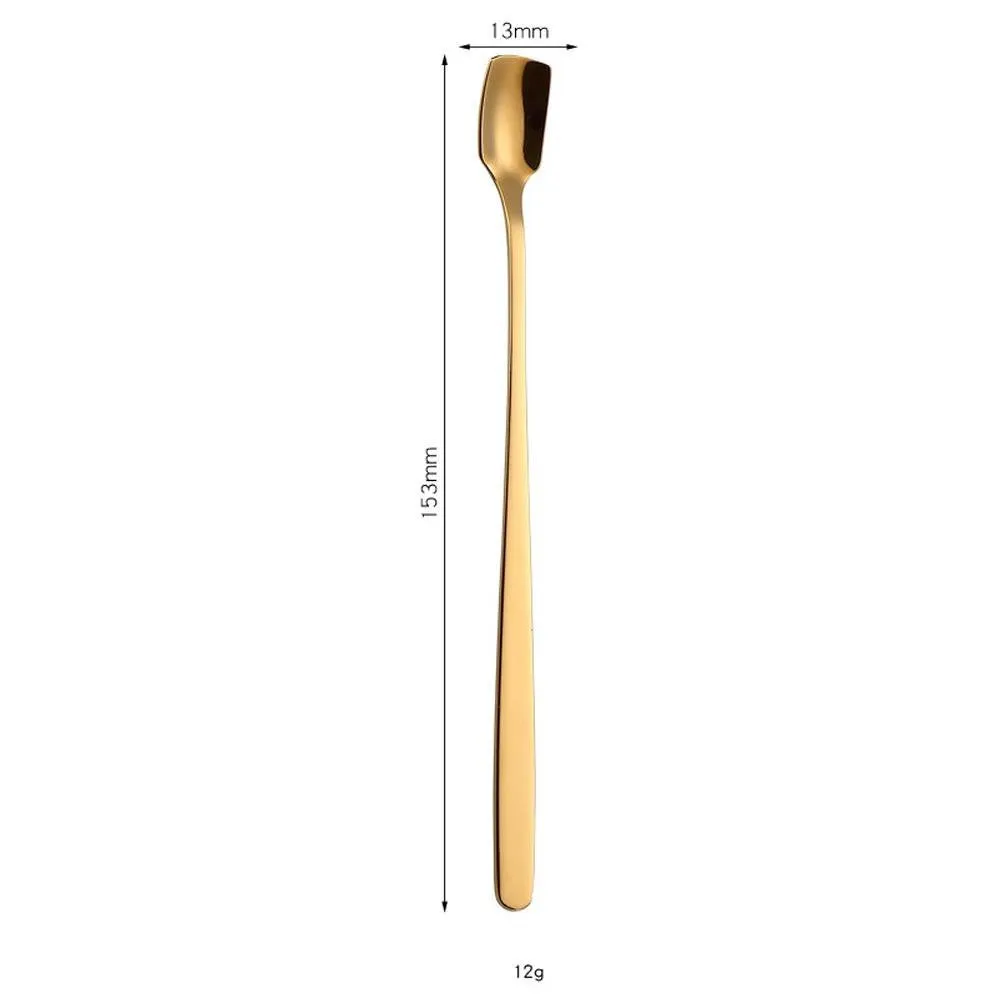 Long Handle Stainless Steel Spoons, Coffee Ice Tea Honey, Stirring Serving Utensils, Kitchen Cooking Utensil Tool Suplies, Eco Friendly