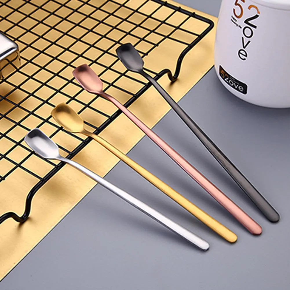 Long Handle Stainless Steel Spoons, Coffee Ice Tea Honey, Stirring Serving Utensils, Kitchen Cooking Utensil Tool Suplies, Eco Friendly