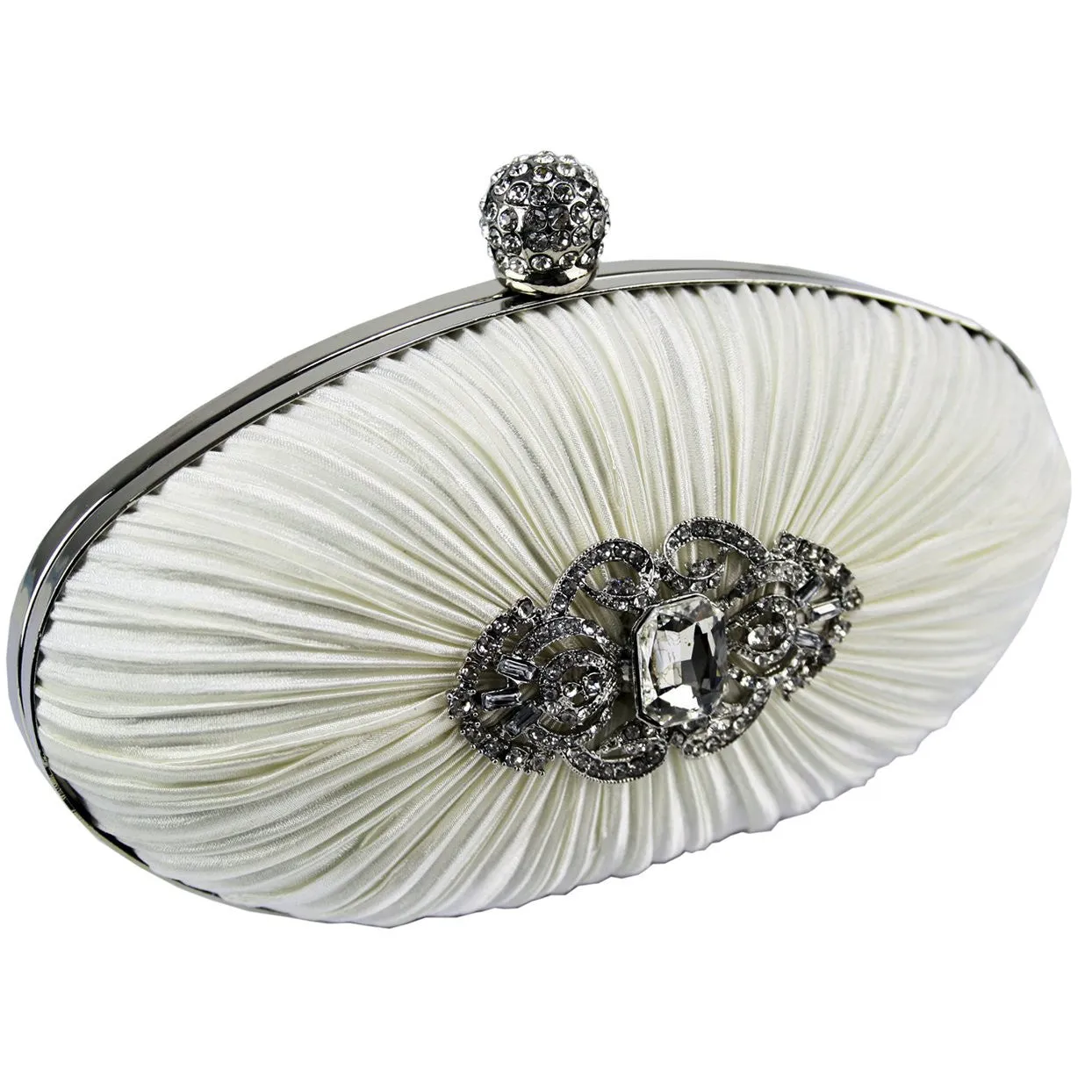Lorena Luxury Satin Hardcase Clutch Handbag