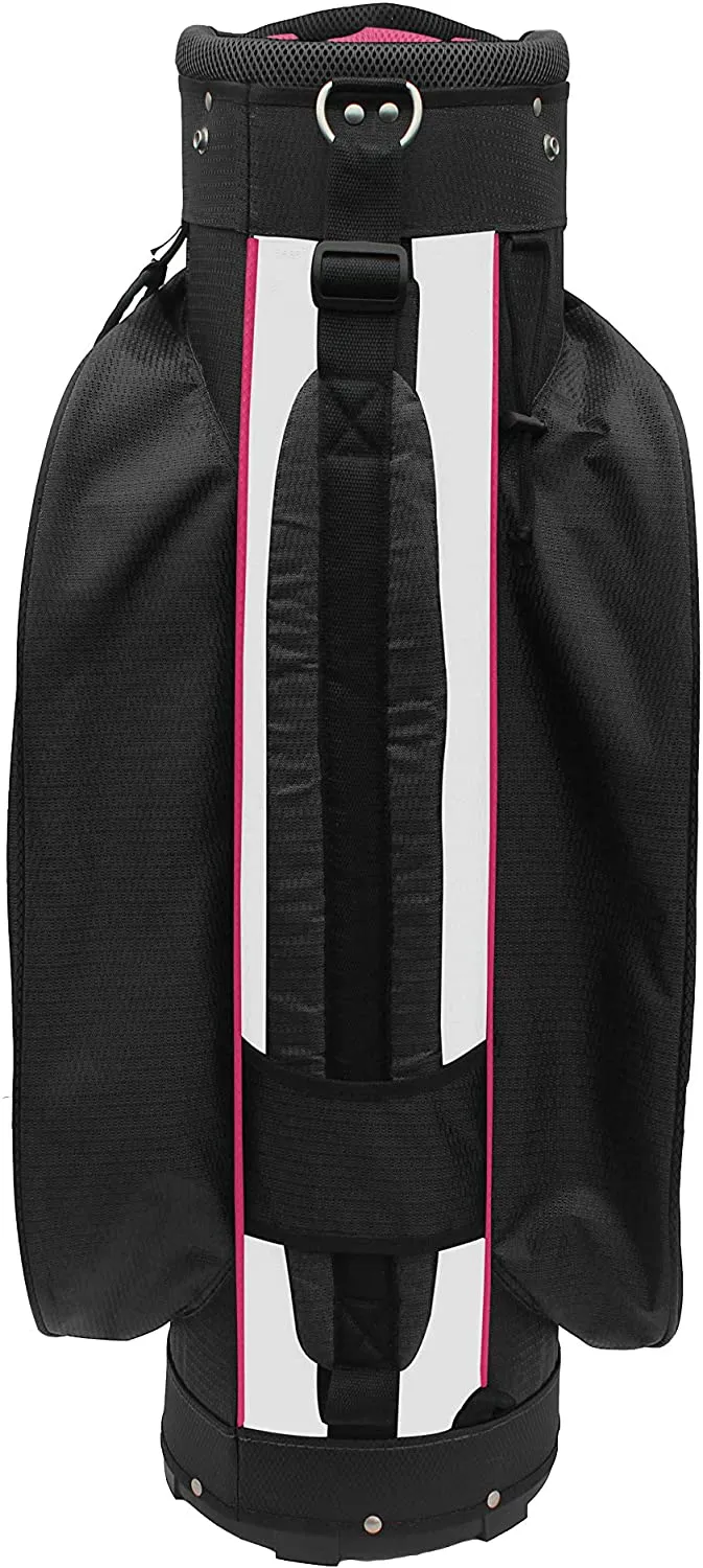 Majek Black White Teal Pink Golf Bag 9 inch 14-Way Friendly Separator Top