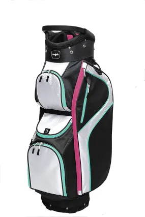 Majek Black White Teal Pink Golf Bag 9 inch 14-Way Friendly Separator Top