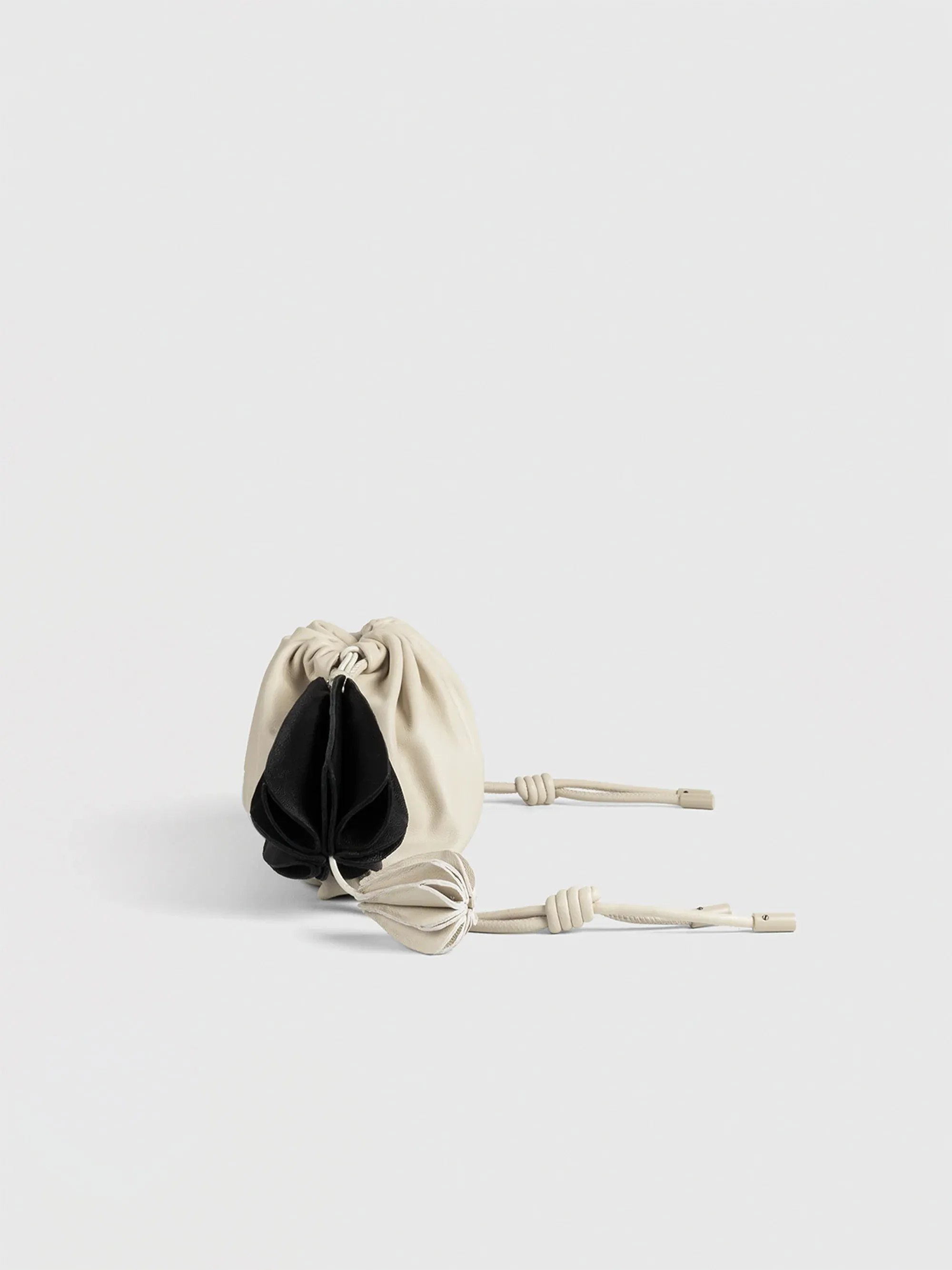Mini Leather "Pouf" Bag W/ Charm