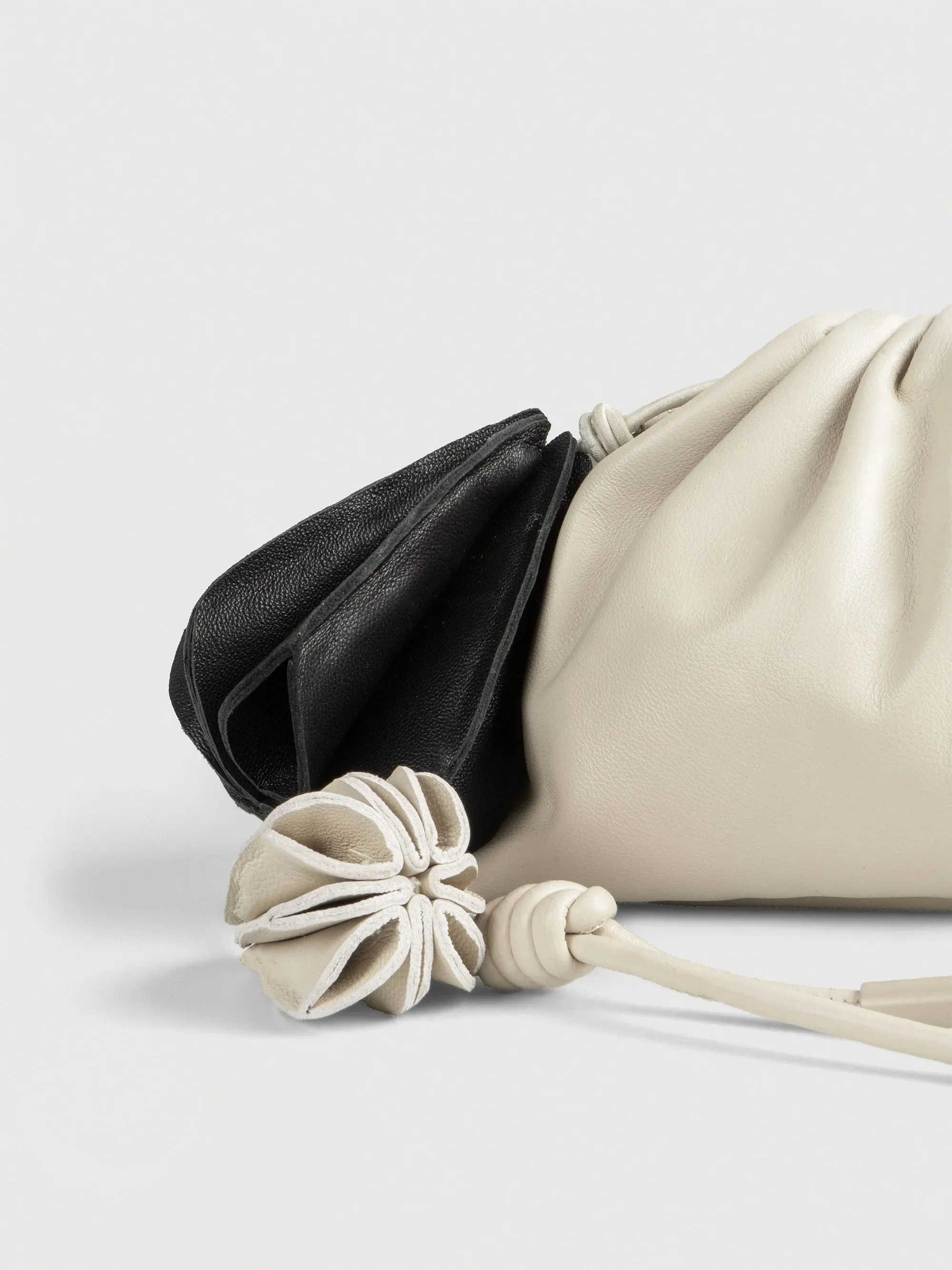 Mini Leather "Pouf" Bag W/ Charm