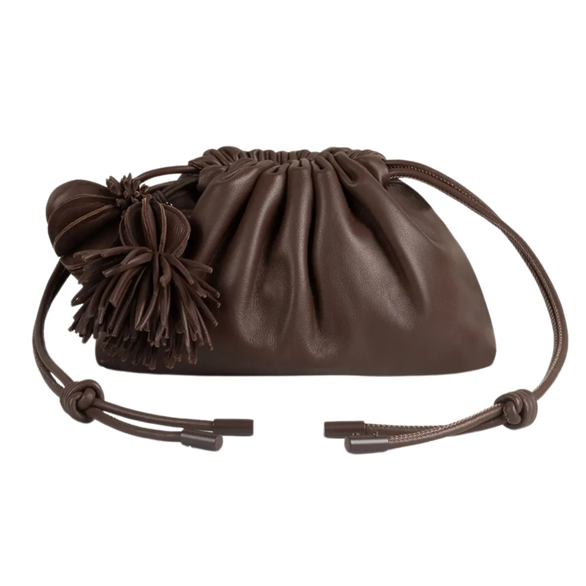 Mini Leather "Pouf" Bag W/ Charm