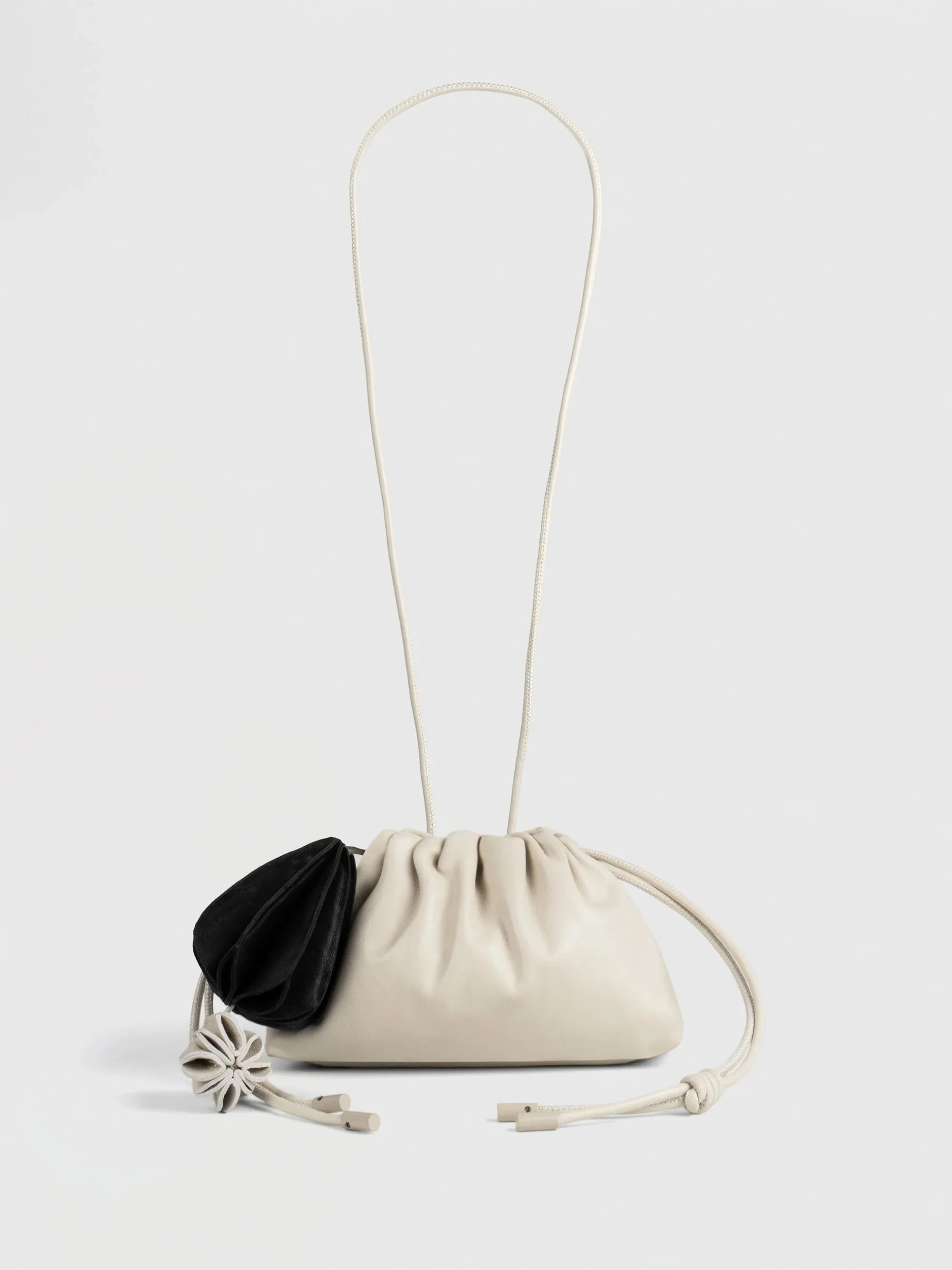 Mini Leather "Pouf" Bag W/ Charm