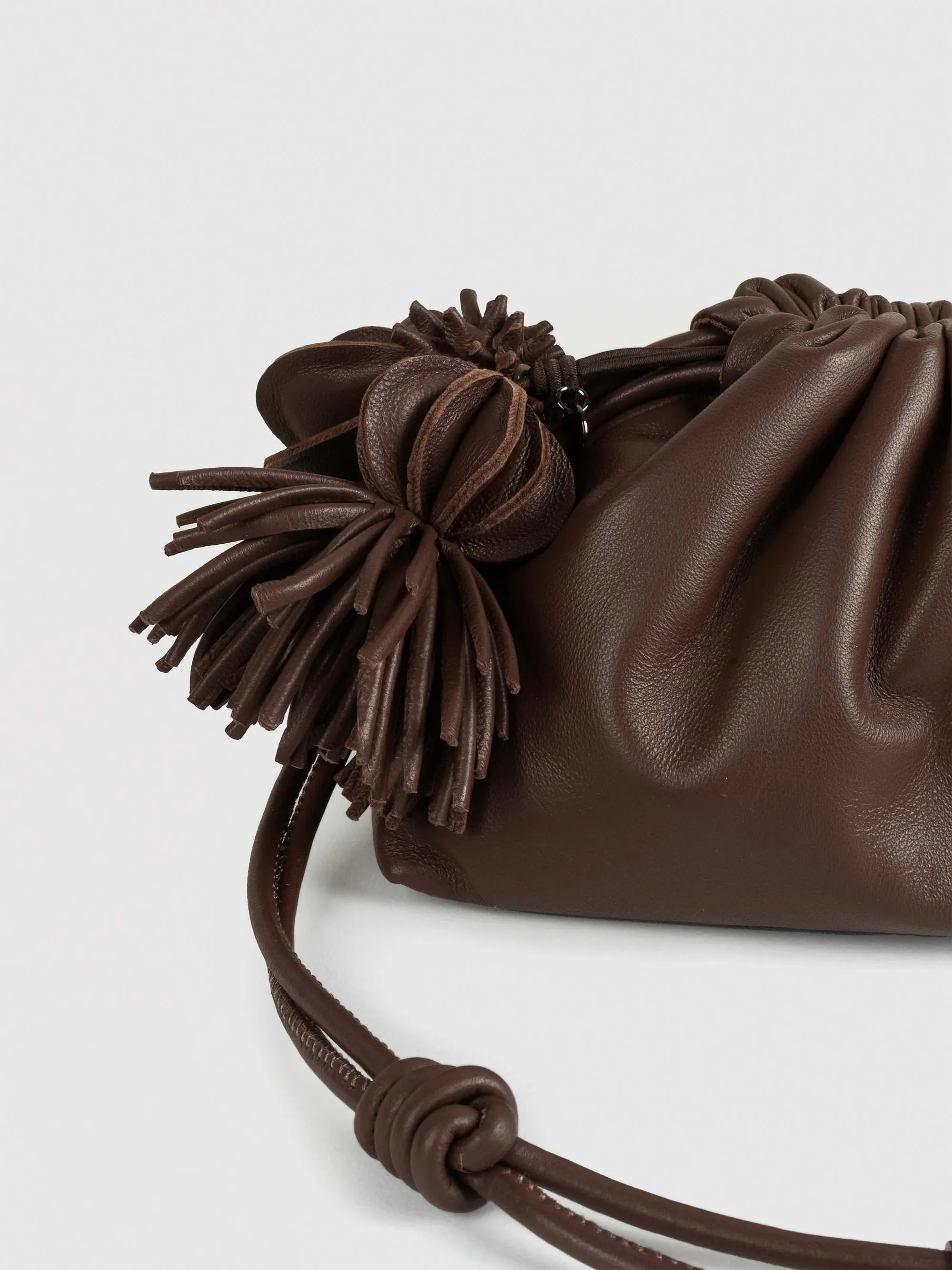 Mini Leather "Pouf" Bag W/ Charm