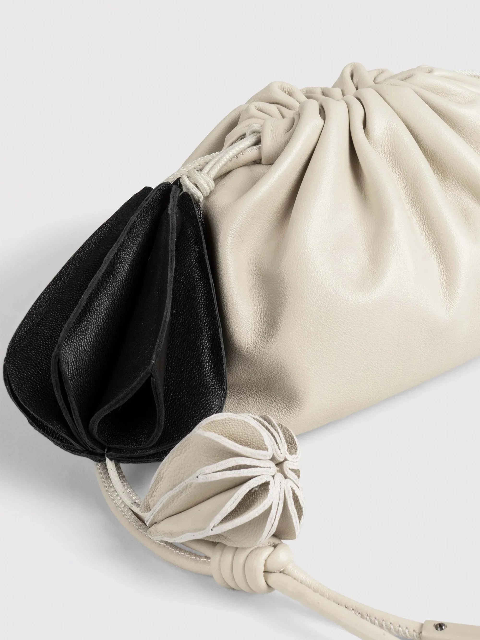 Mini Leather "Pouf" Bag W/ Charm