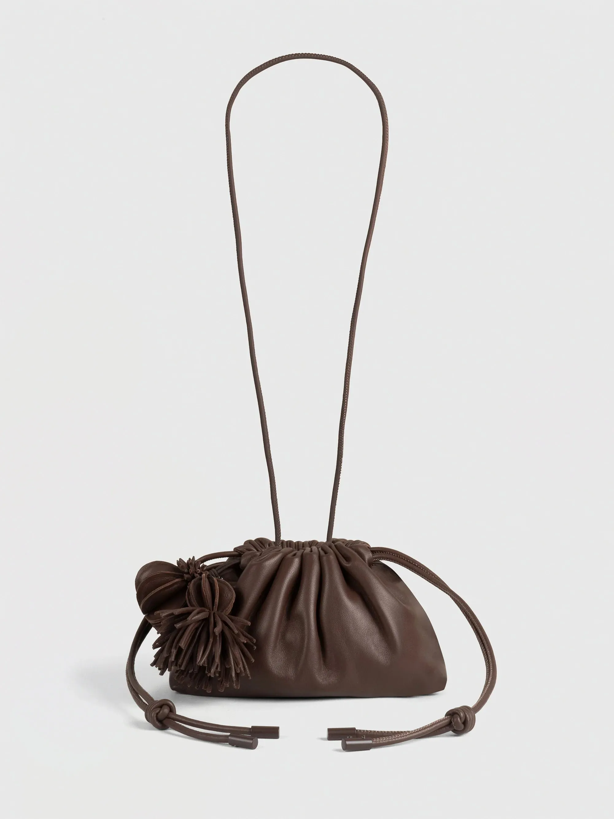Mini Leather "Pouf" Bag W/ Charm