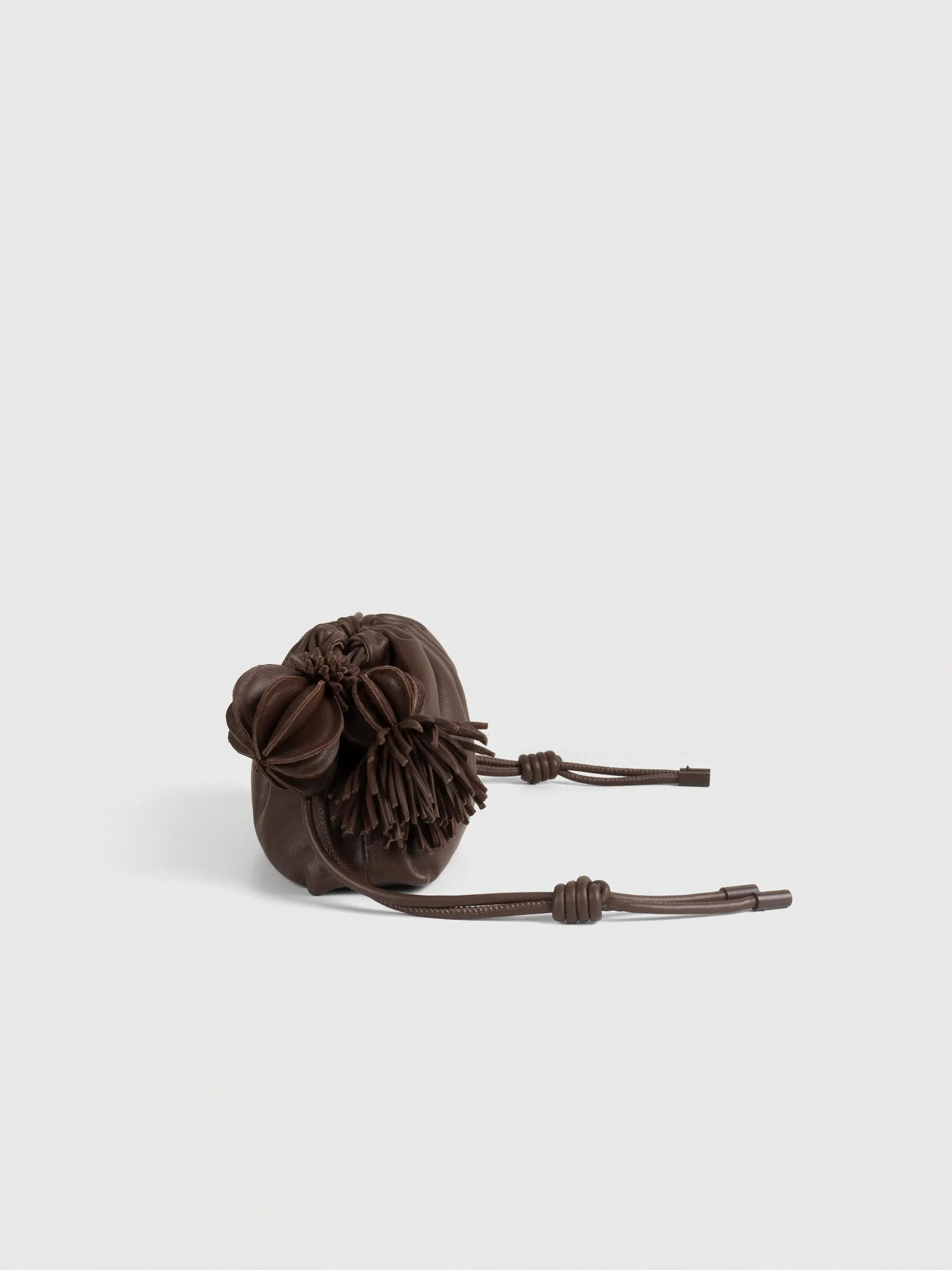 Mini Leather "Pouf" Bag W/ Charm