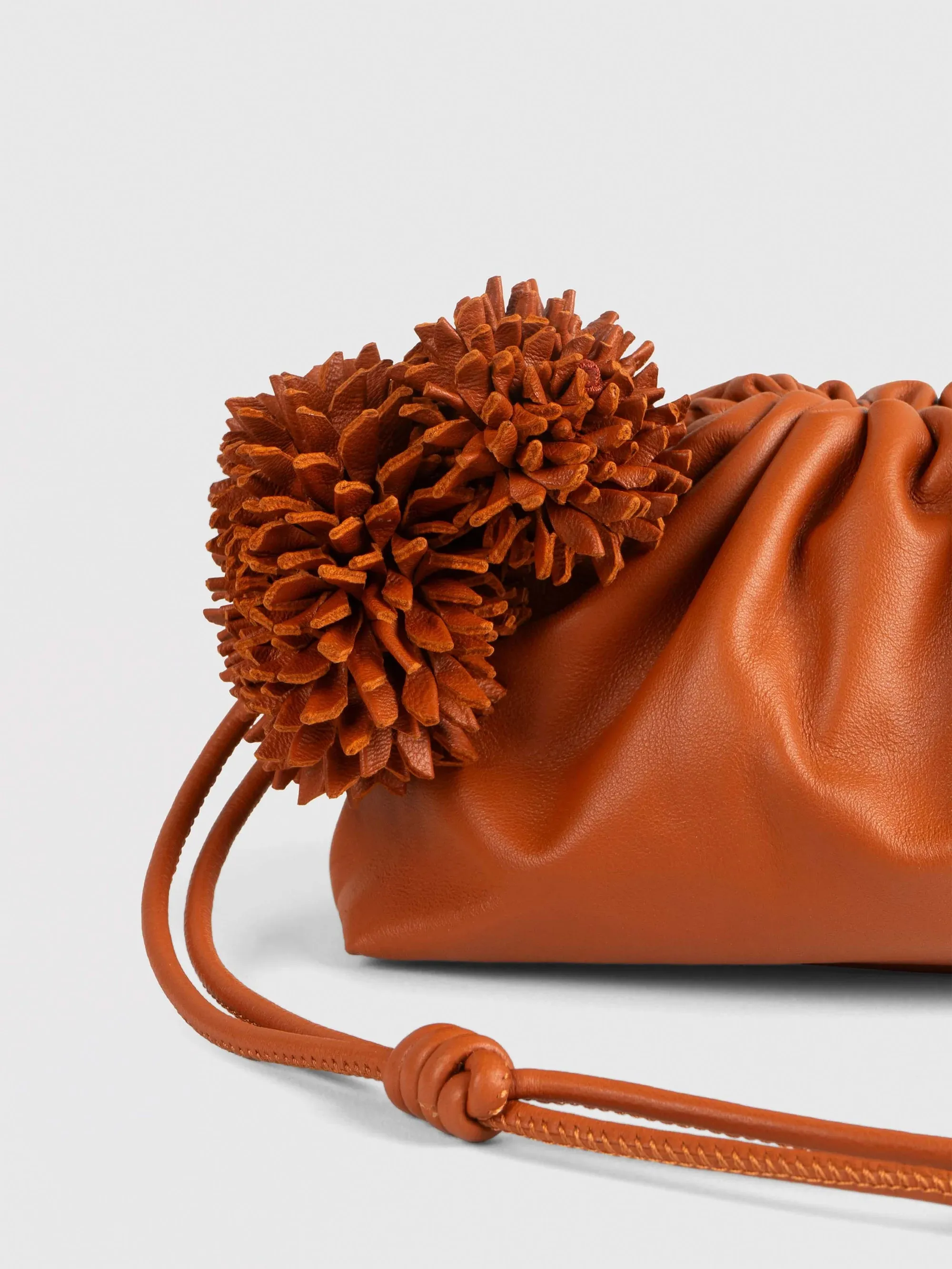Mini Leather "Pouf" Bag W/ Charm