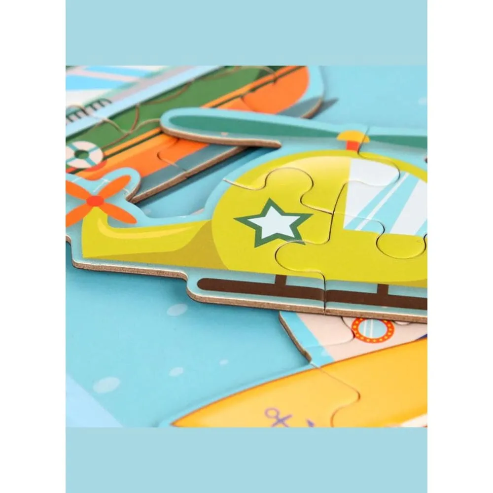 Montessori Magnetic Puzzle Books for Kids, Durable Reusable Paper Puzzles for Toddlers, Engineering Vehicles