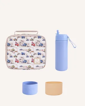 MontiiCo Medium Lunch Bag and Bottle Set - Construction