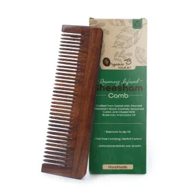 Organic B Rosewood widetooth Long Comb for women & men for hair growth and curly hair