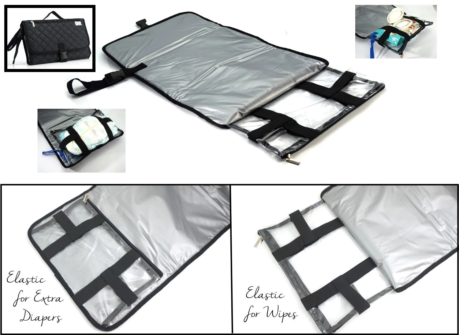 Portable Travel Diaper Changing Station Mat Pad Clutch Bag