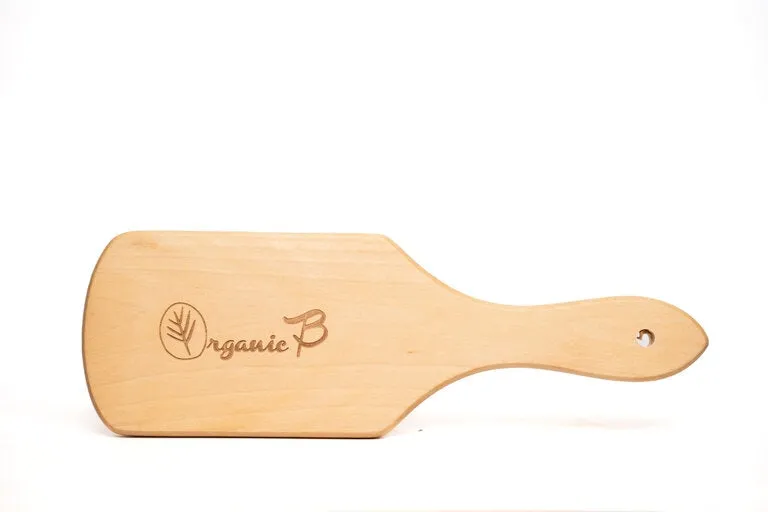 "Volumonising &  Anti-frizz Eco-strong Teak Paddle hairbrush | Square, Medium"