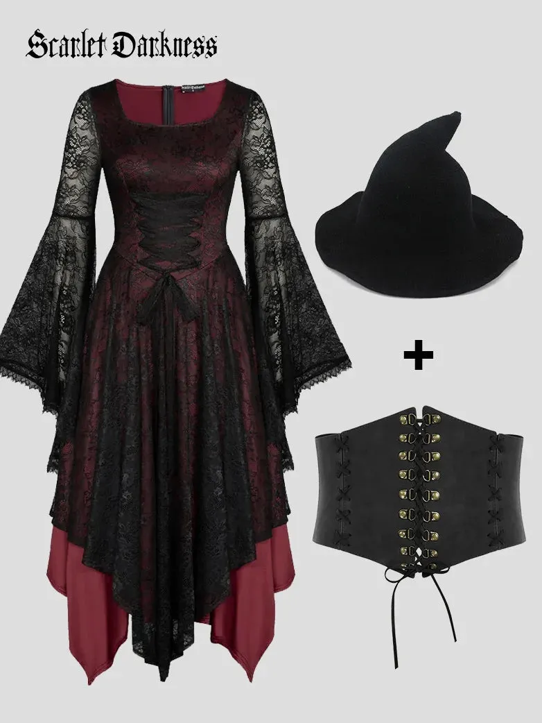 Scarlet Darkness Halloween Witch Costume