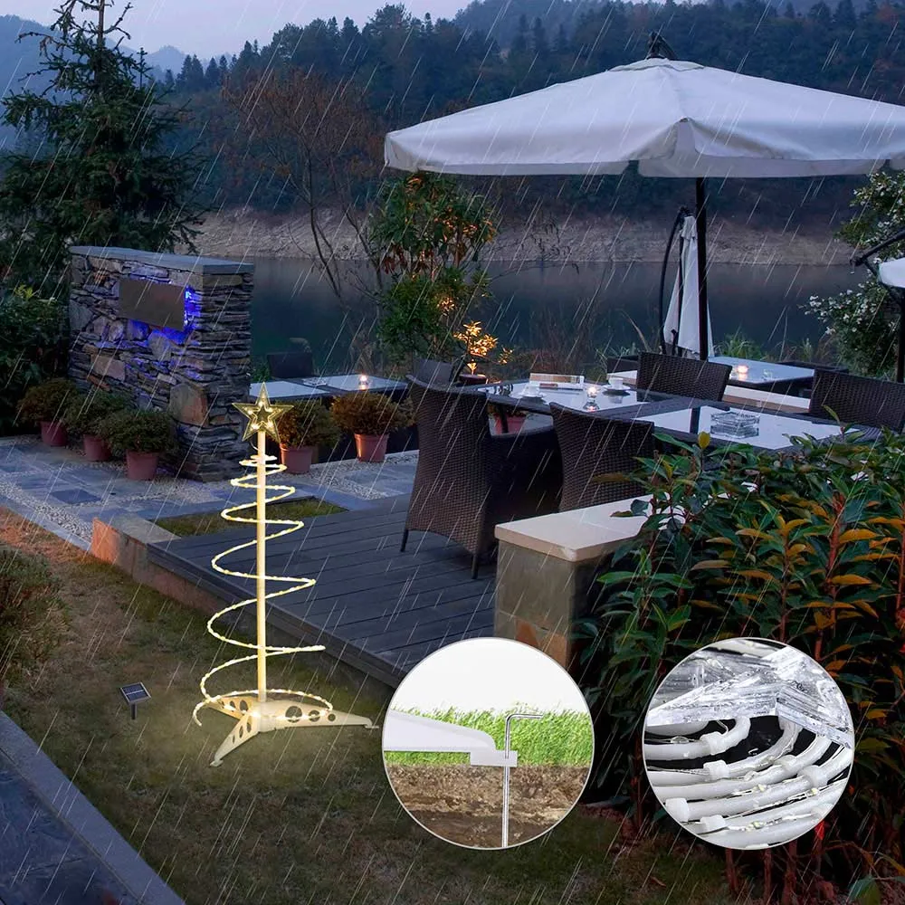 TheLAShop 2ft Lighted Spiral Christmas Tree Solar Operated