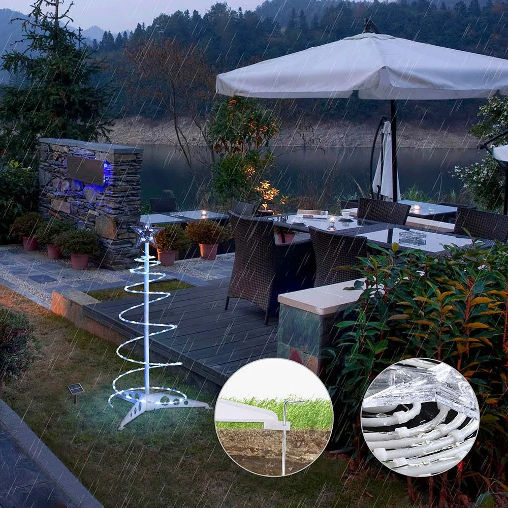 TheLAShop 2ft Lighted Spiral Christmas Tree Solar Operated