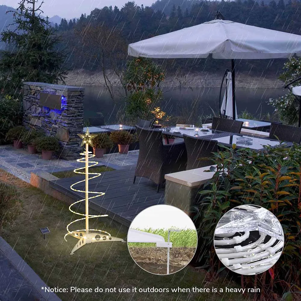 TheLAShop 2ft Lighted Spiral Christmas Tree Solar Operated