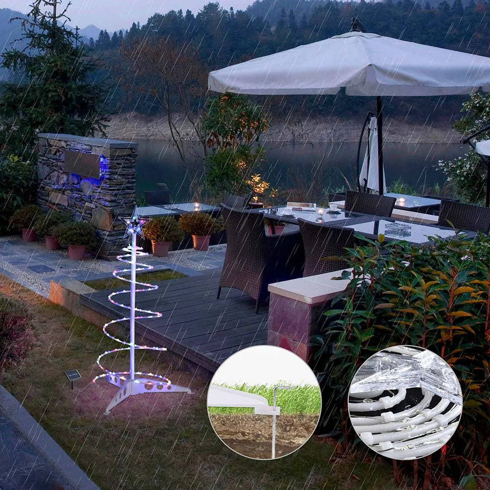 TheLAShop 2ft Lighted Spiral Christmas Tree Solar Operated