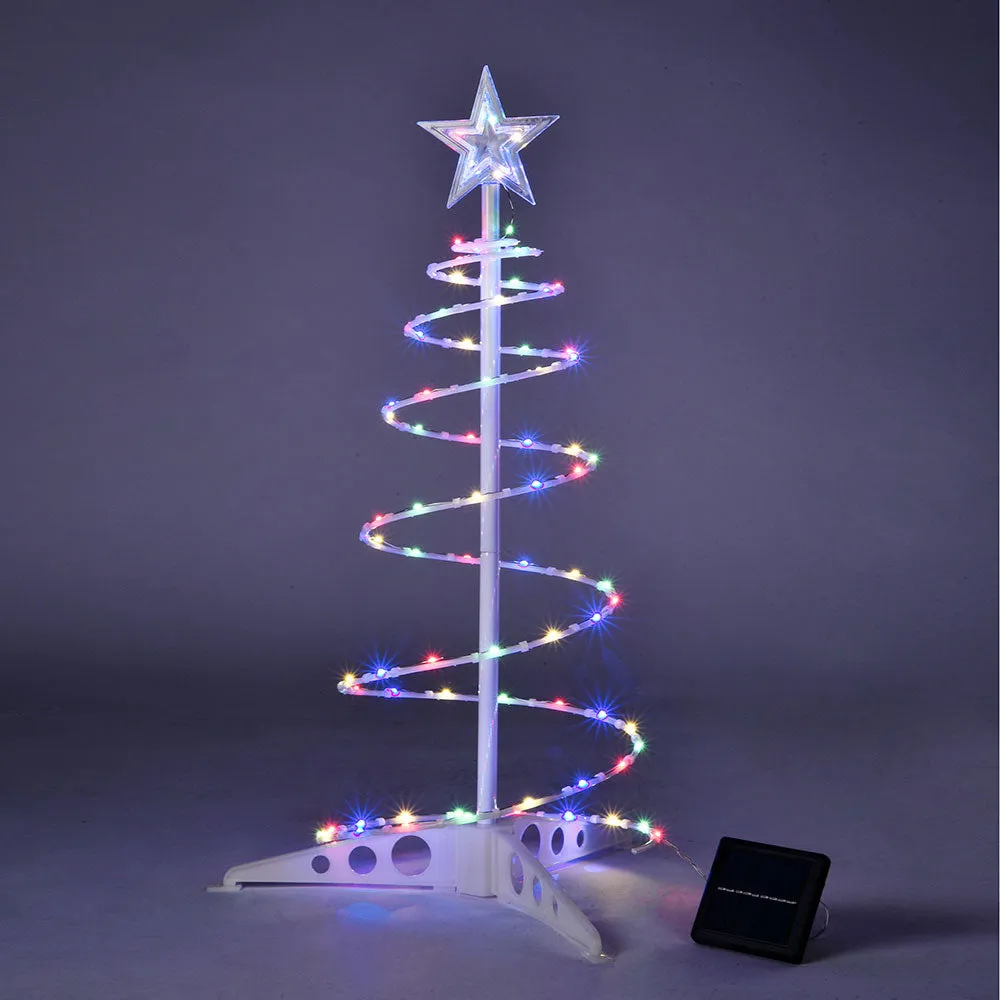 TheLAShop 2ft Lighted Spiral Christmas Tree Solar Operated