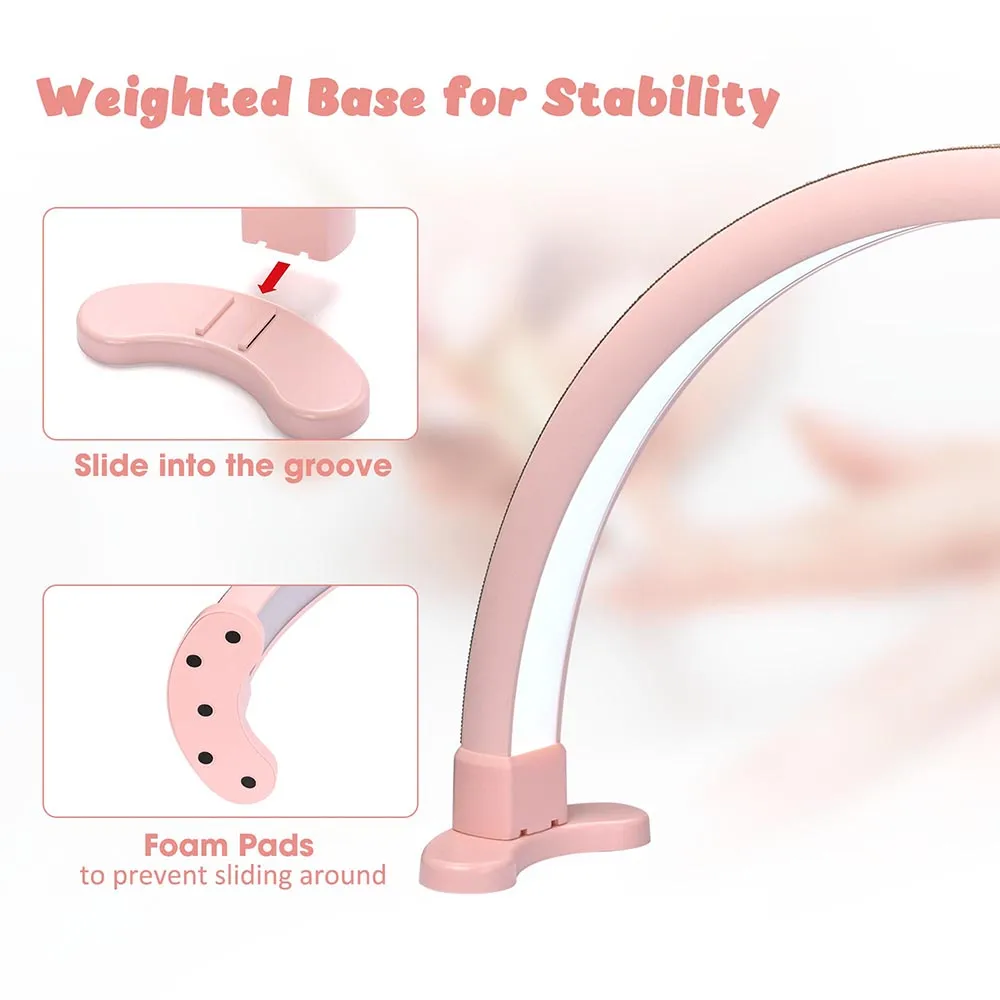 TheLAShop Desk Lamp for Nail Tech Salon Lash Extension Glitter Pink