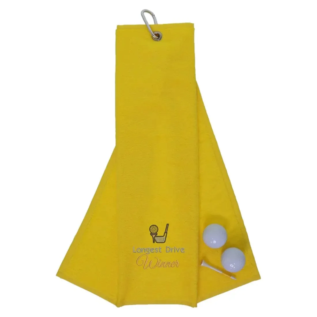 Tri-Fold Golf Towel Embroidered For Longest Drive Competition