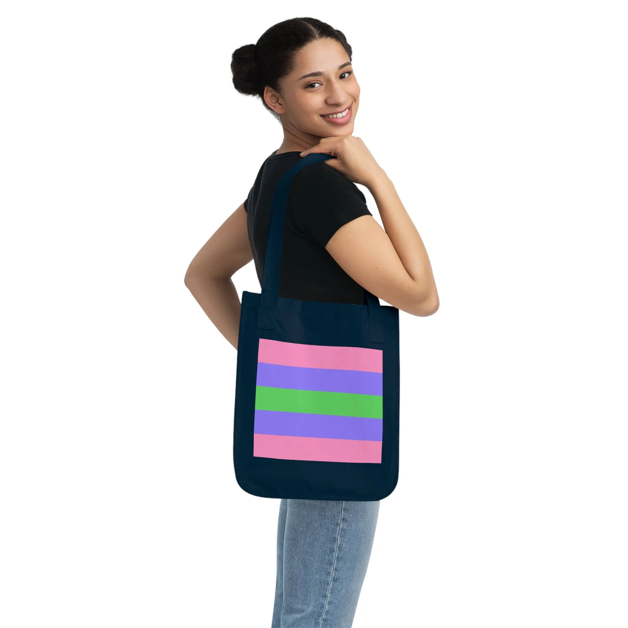 Trigender Pride Organic Canvas Tote Bag - Eco-Friendly Shopper